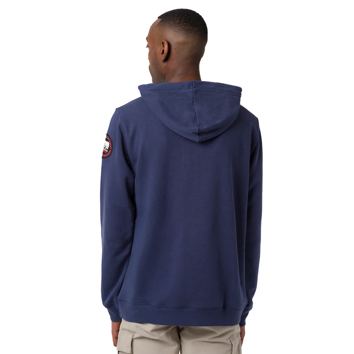 Felpa in cotone con Cappuccio Blu da Uomo con logo frontale Canada Trail - Image 2