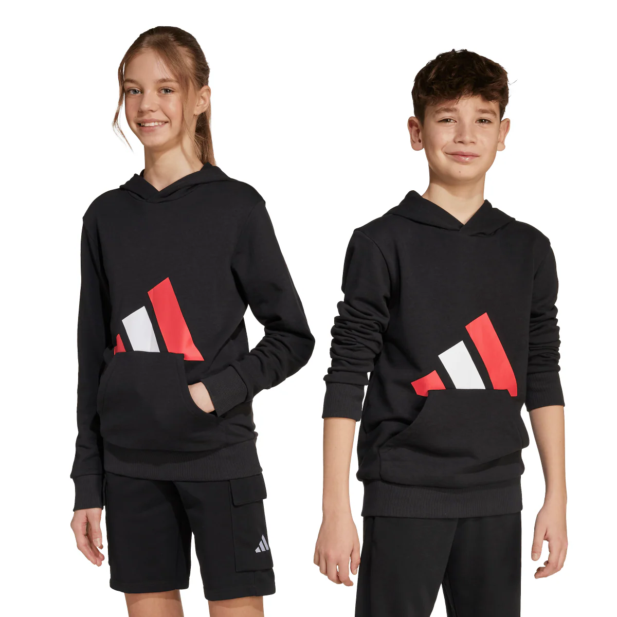 Felpa nera con logo adidas da Bambino J BL FT HD 280