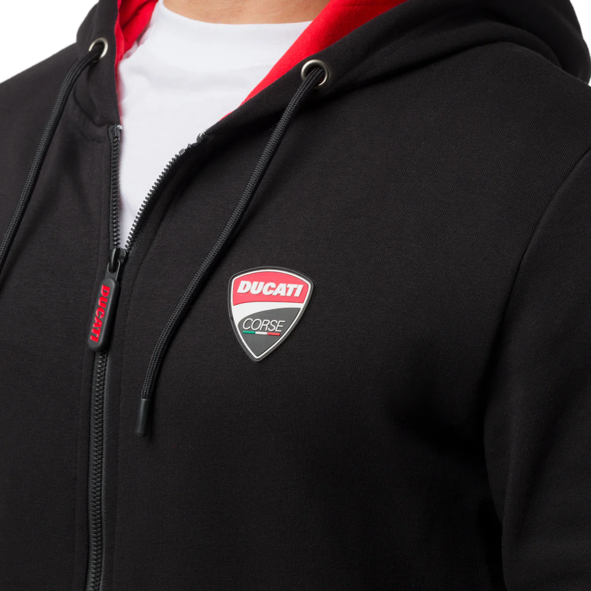 Felpa nera da Uomo con tasche e cappuccio Ducati Corse - Image 3