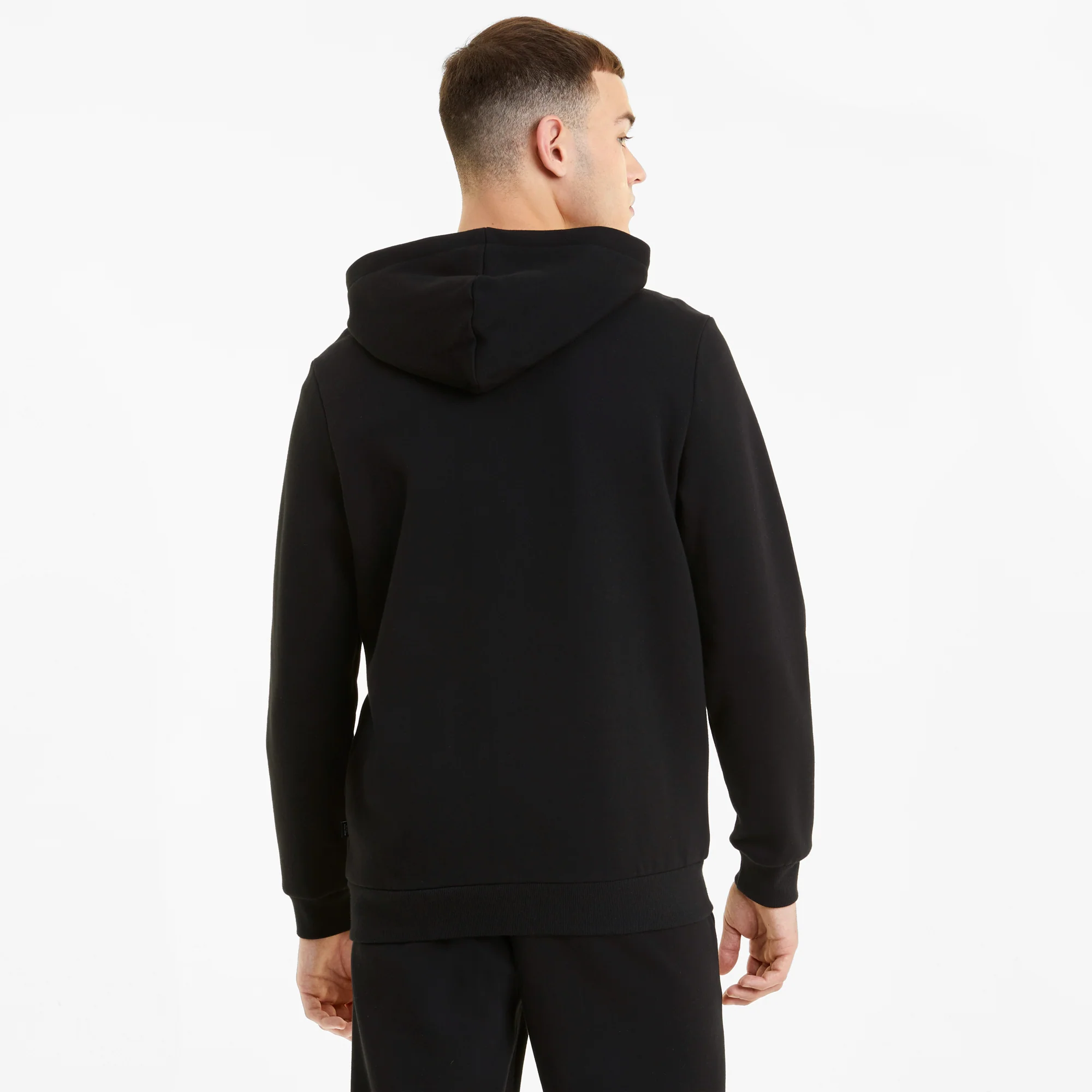 Felpa nera da uomo con zip e logo Puma - Image 2