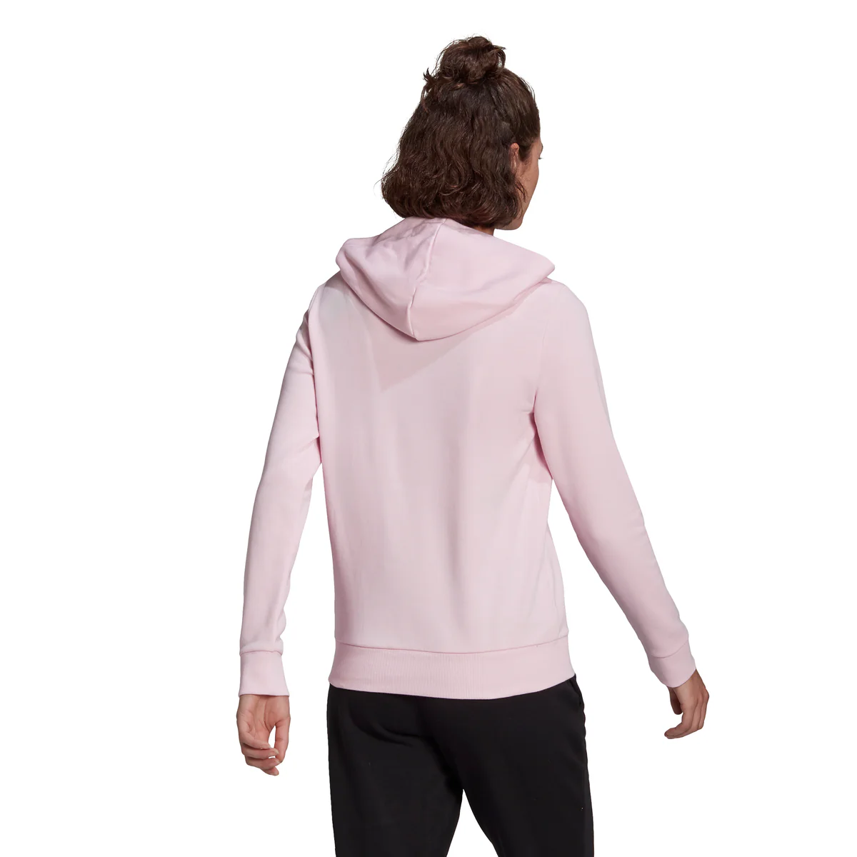 Felpa rosa con cappuccio e logo a contrasto adidas Essentials - Image 2
