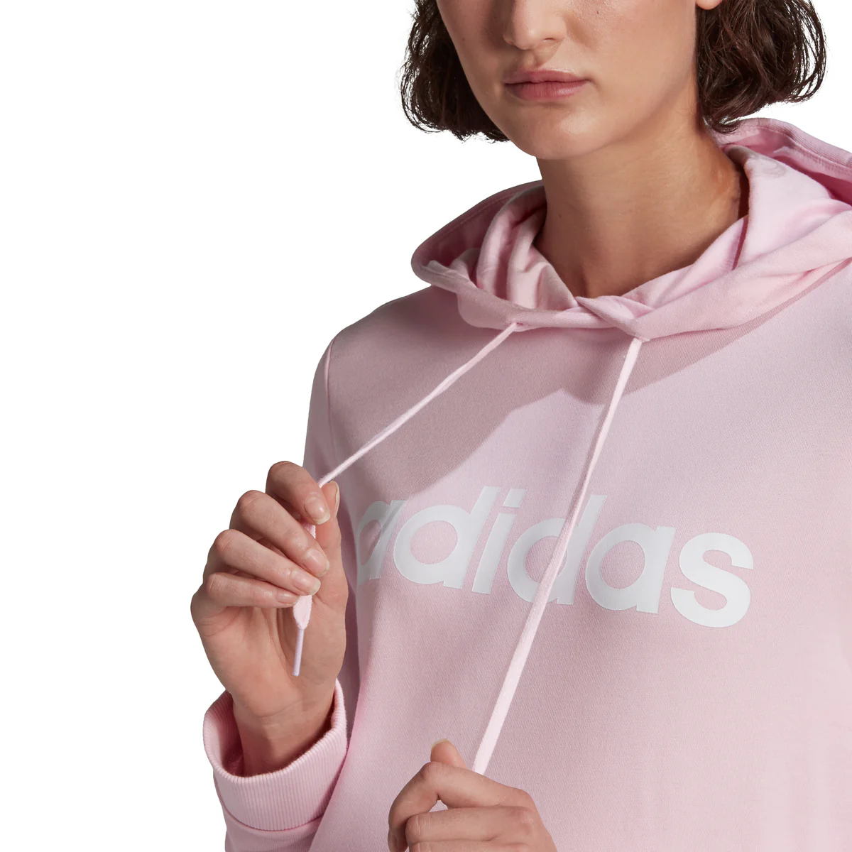 Felpa rosa con cappuccio e logo a contrasto adidas Essentials - Image 4