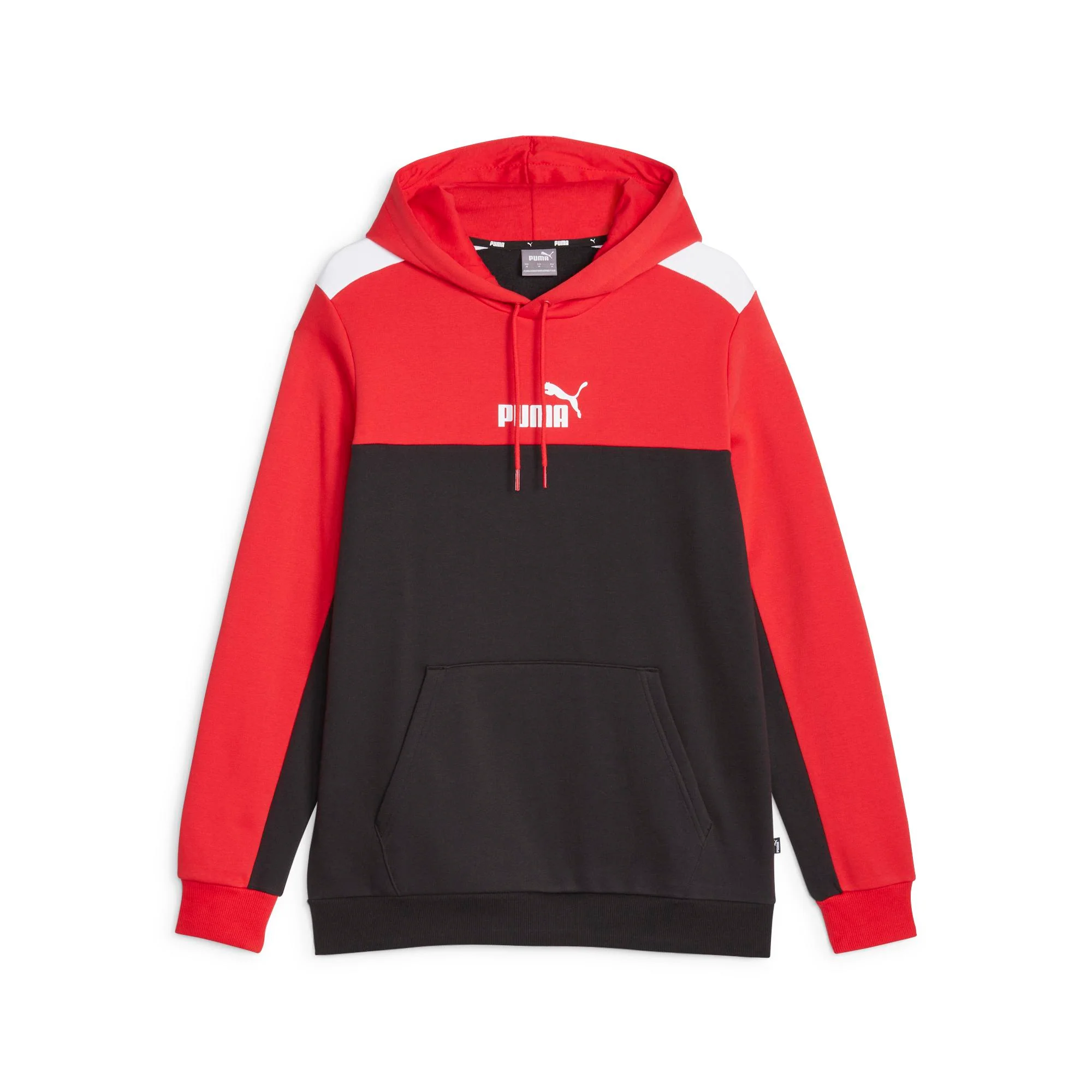 Felpa rossa e nera con cappuccio da uomo con logo sul petto Puma For All Time - Image 2