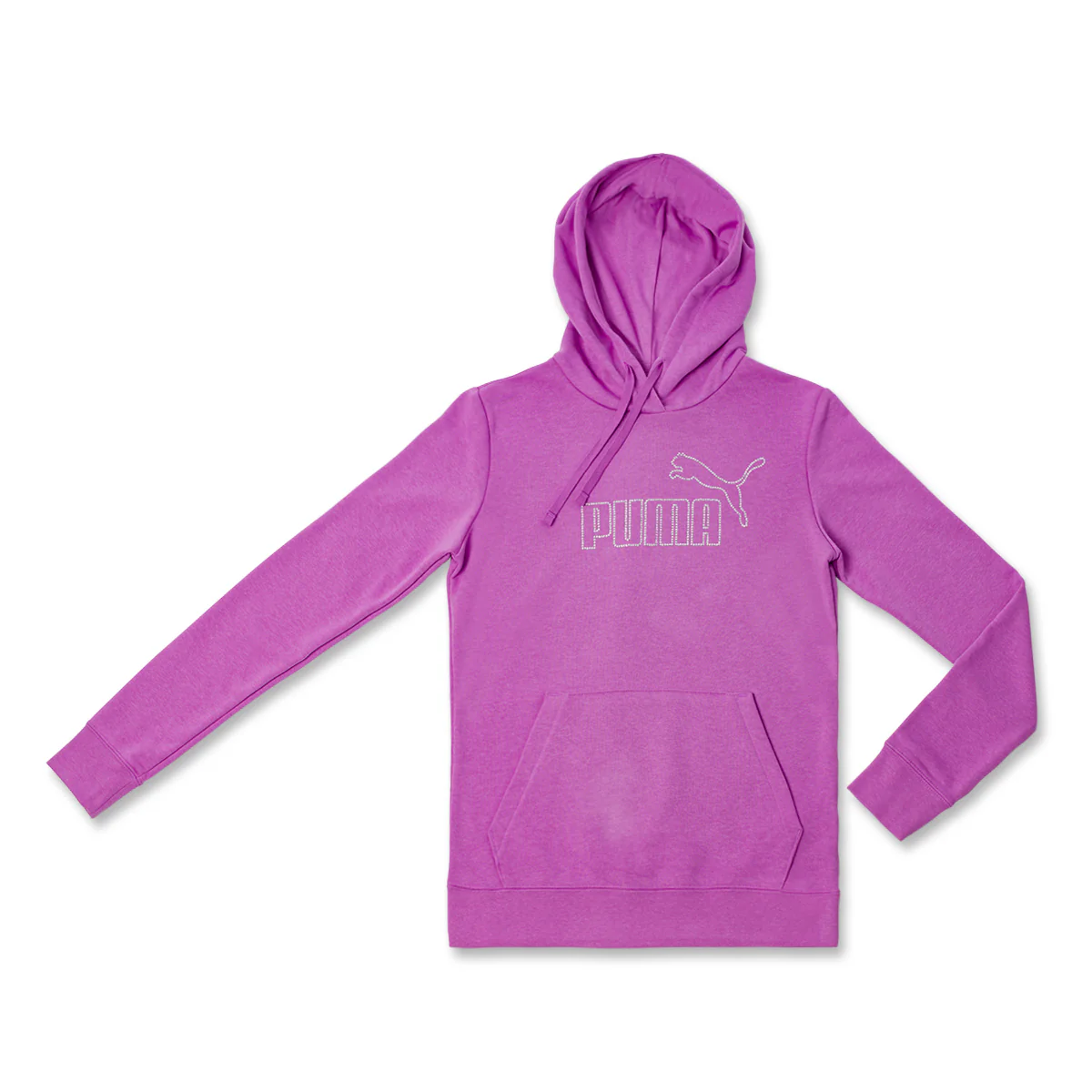 Felpa sportiva Viola Donna con cappuccio e logo in strass Puma