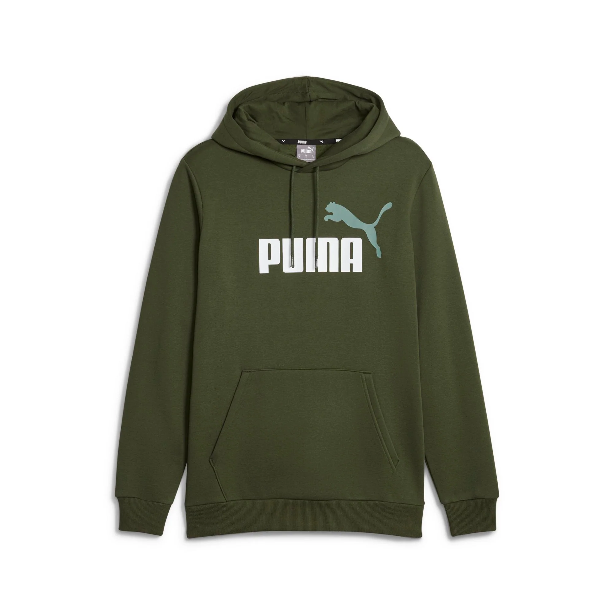 Felpa verde da uomo con logo sul petto e tasche Puma Essentials - Image 6