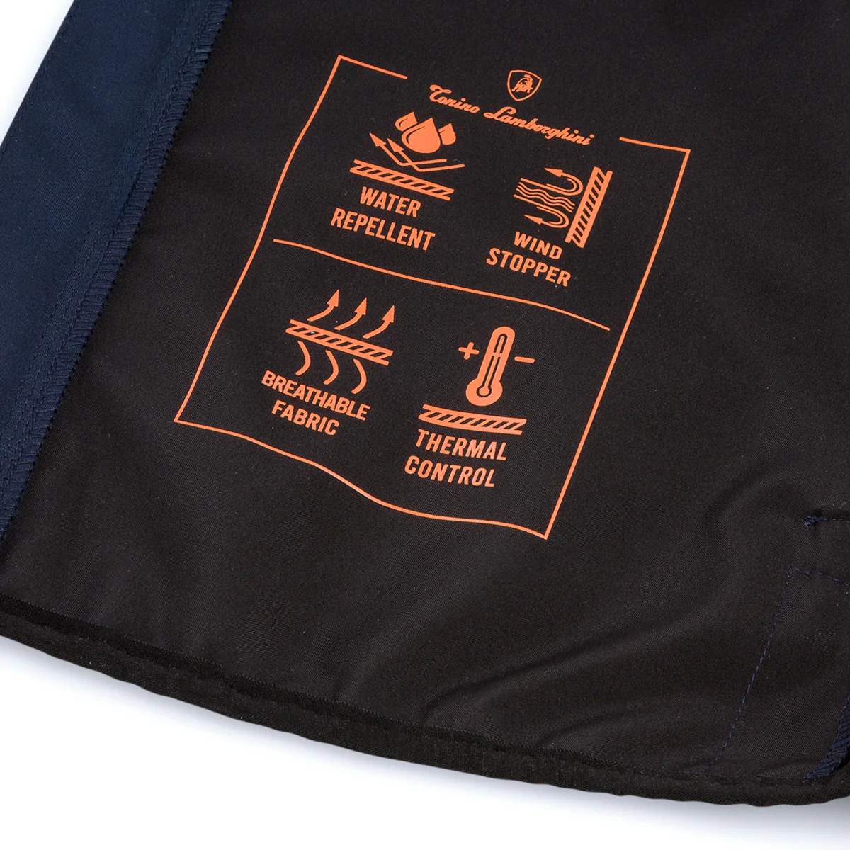 Giacca a vento da uomo Blu impermeabile con cappuccio e tasche Tonino Lamborghini - Image 5