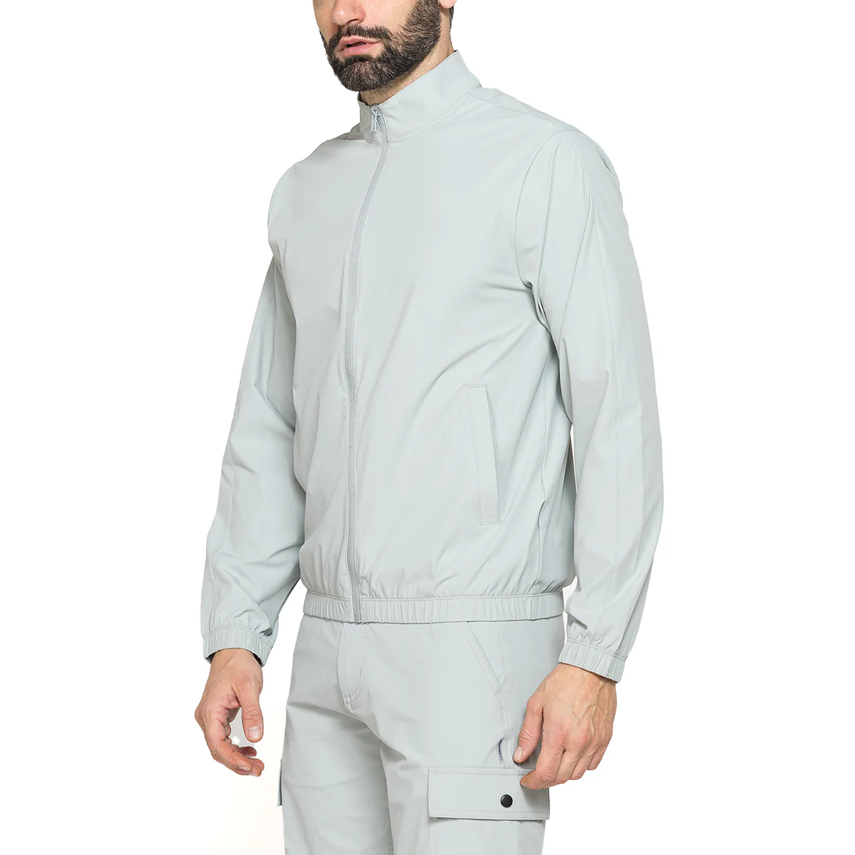 Giacca a vento leggero verde chiaro salvia da Uomo con zip Carrera Jeans