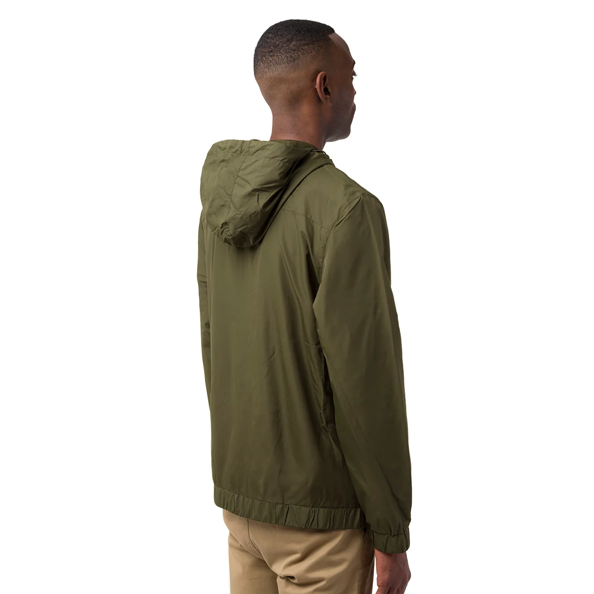 Giacca a vento da uomo Ducati Corse verde militare con tasche e cappuccio - Image 3