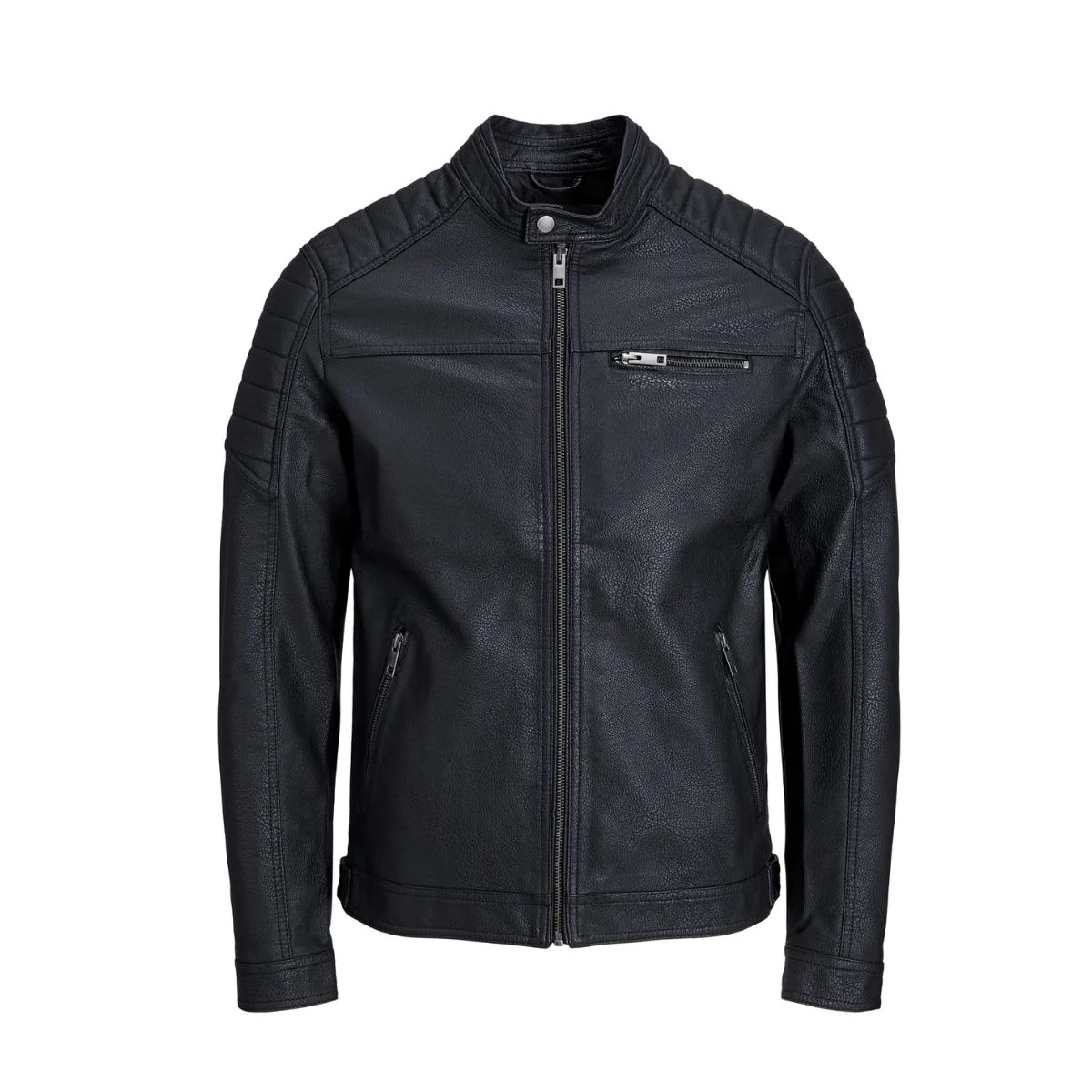 Giacca biker in similpelle nera da uomo Jack & Jones - Image 3