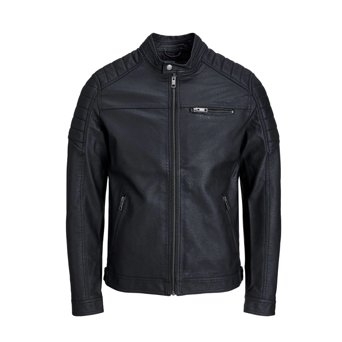 Giacca biker in similpelle nera da uomo Jack & Jones - Image 4