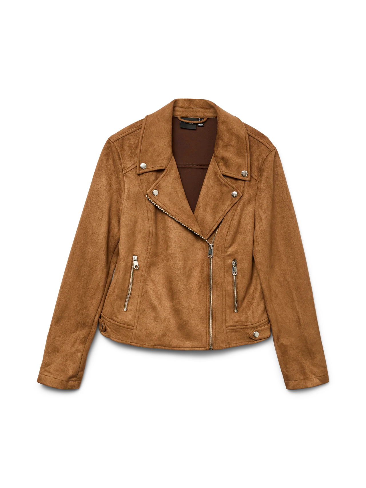 Giacca Biker marrone da Donna effetto scamosciato Vero Moda - Image 3