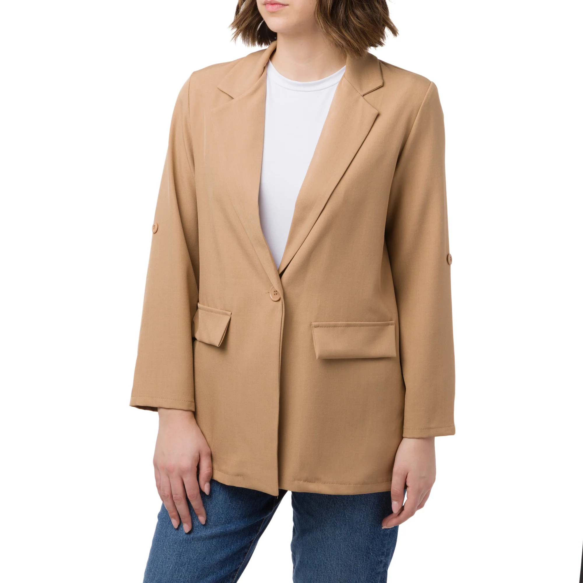 Giacca Blazer beige da Donna con dettaglio risvolto Swish jeans