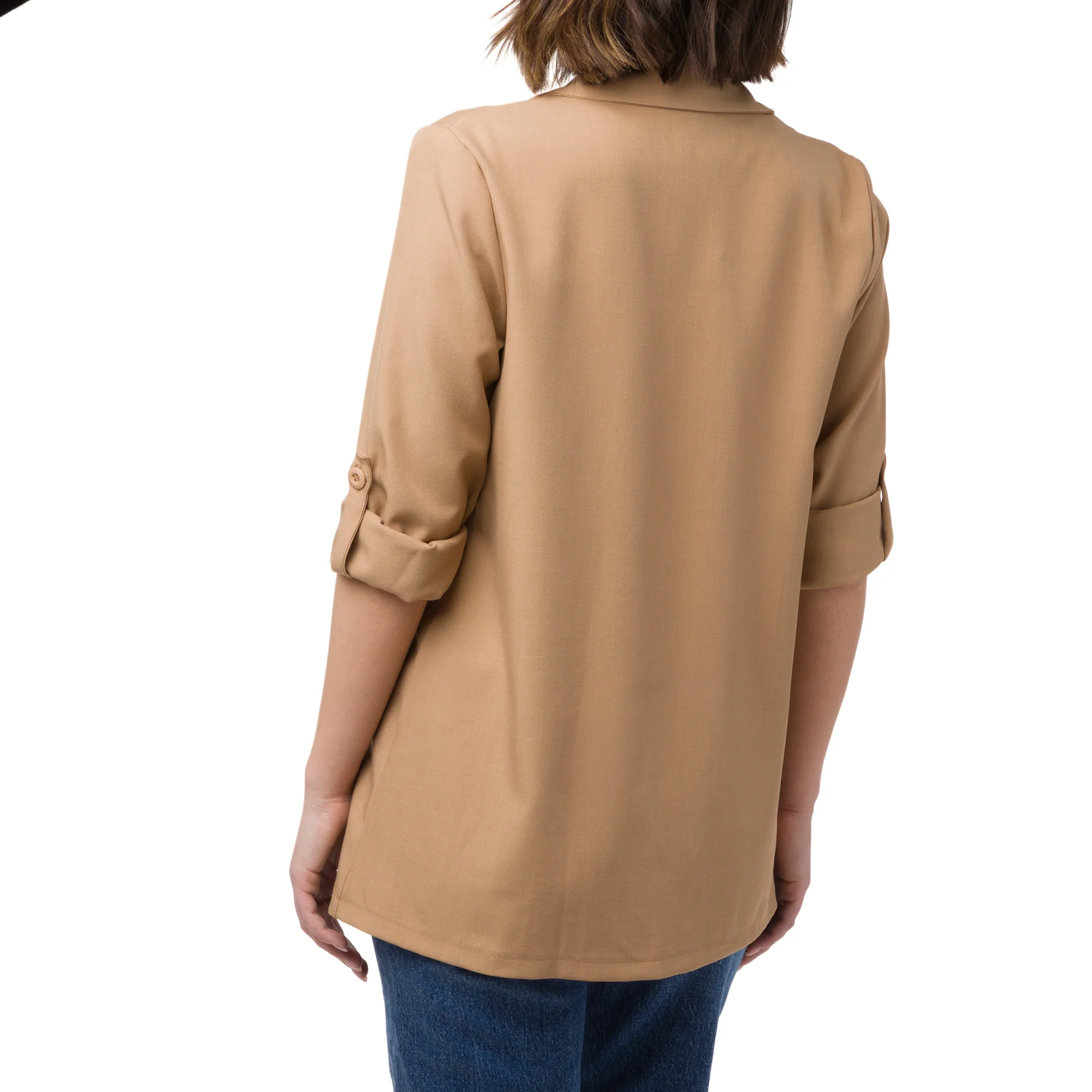 Giacca Blazer beige da Donna con dettaglio risvolto Swish jeans - Image 3