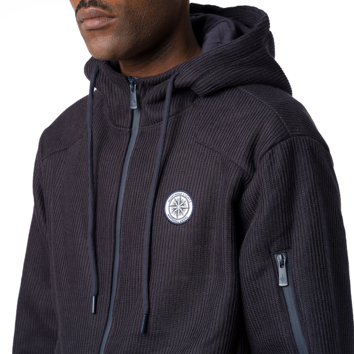 Giacca blu da uomo a costine con cappuccio Northern Lights by Marshall - Image 2