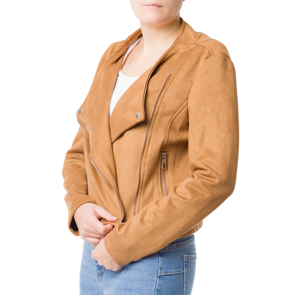 Giacca marrone effetto scamosciato da donna Swish Jeans