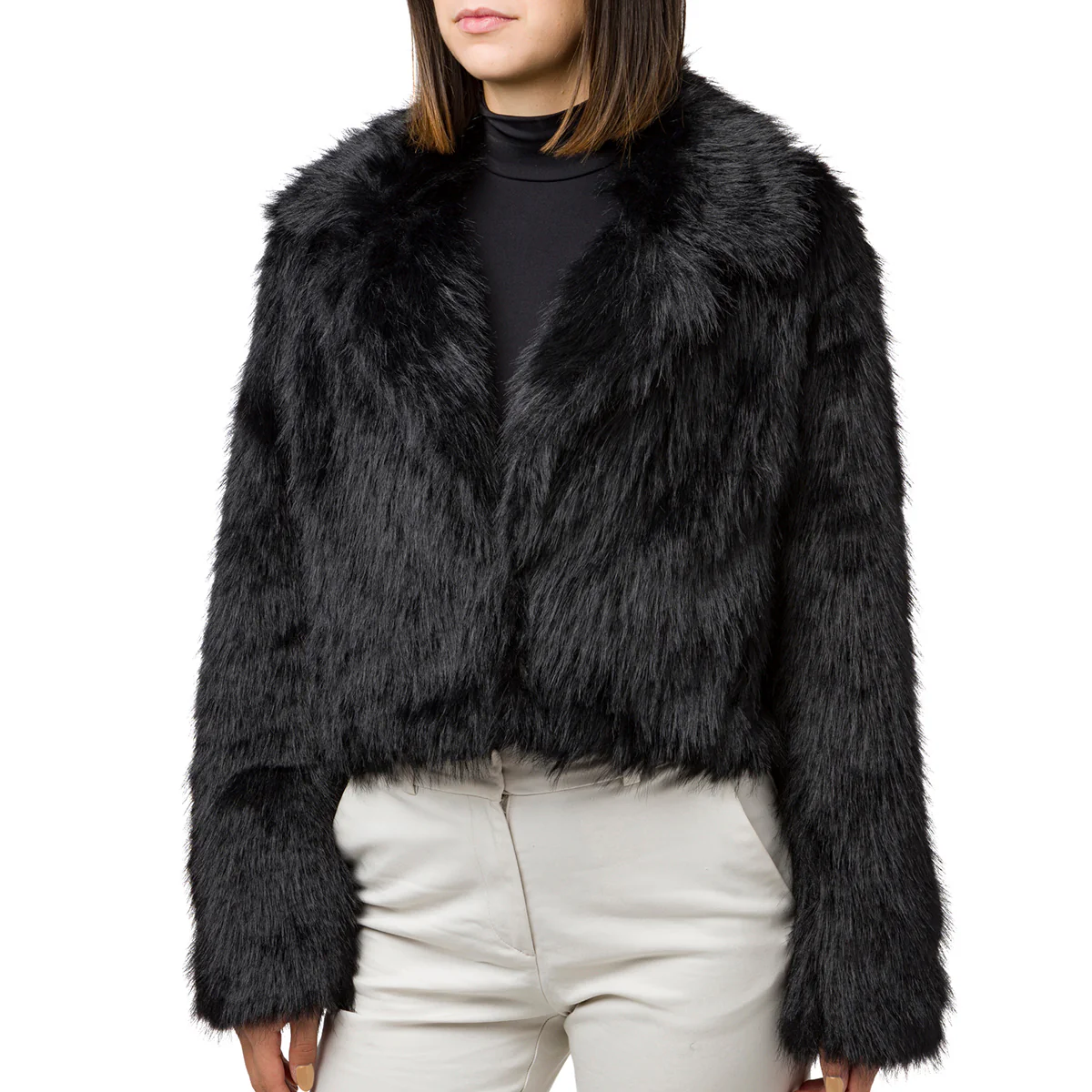 Giacca pelliccia sintetica nera Swish Jeans