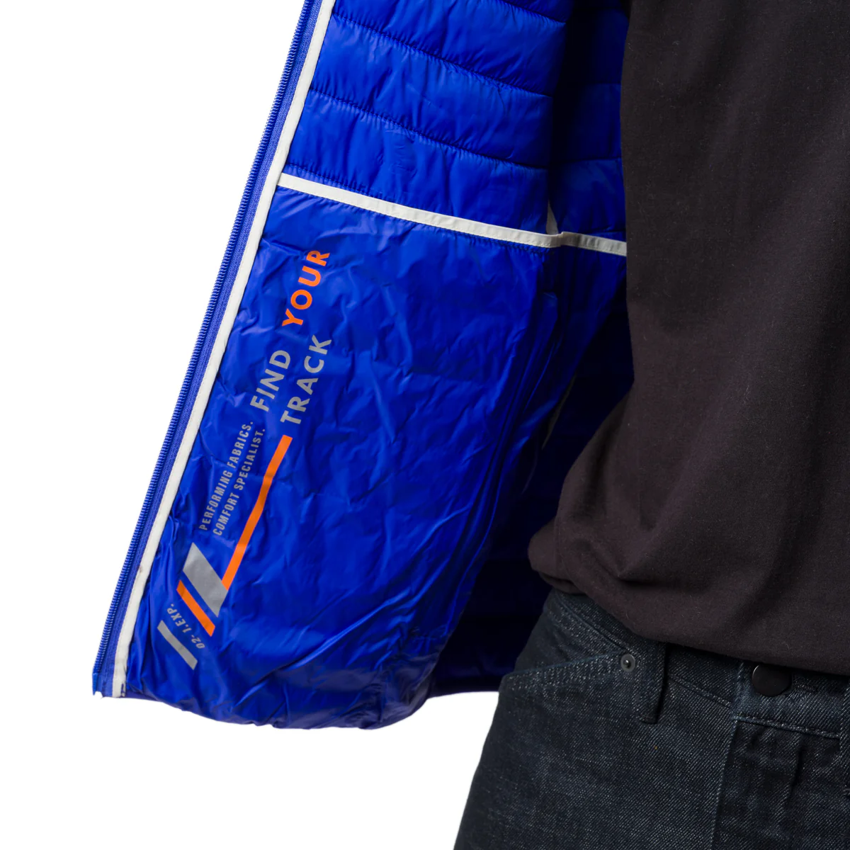 Giacca piumino ultralight corto da uomo blu con cappuccio Lonsdale - Image 3