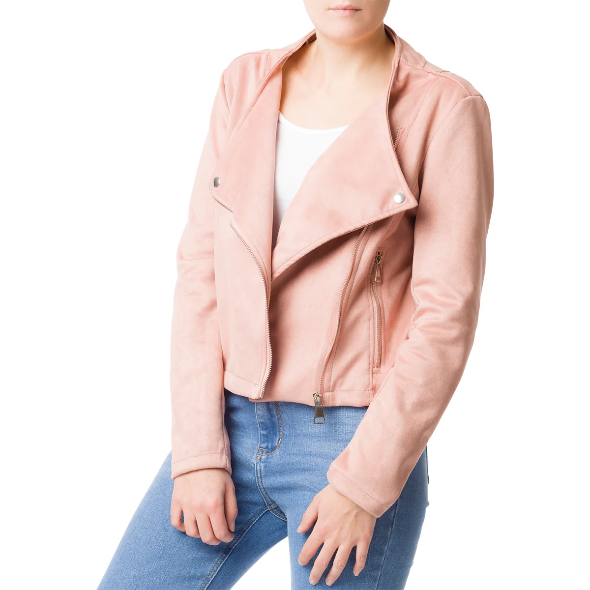 Giacca rosa effetto scamosciato da donna Swish Jeans