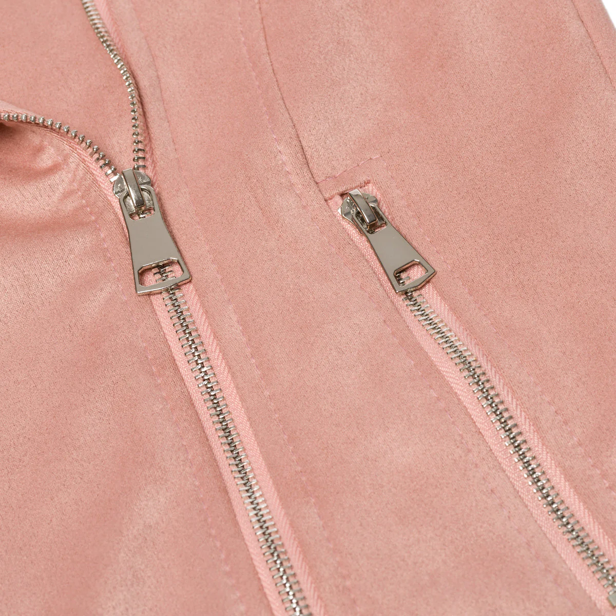 Giacca rosa effetto scamosciato da donna Swish Jeans - Image 6