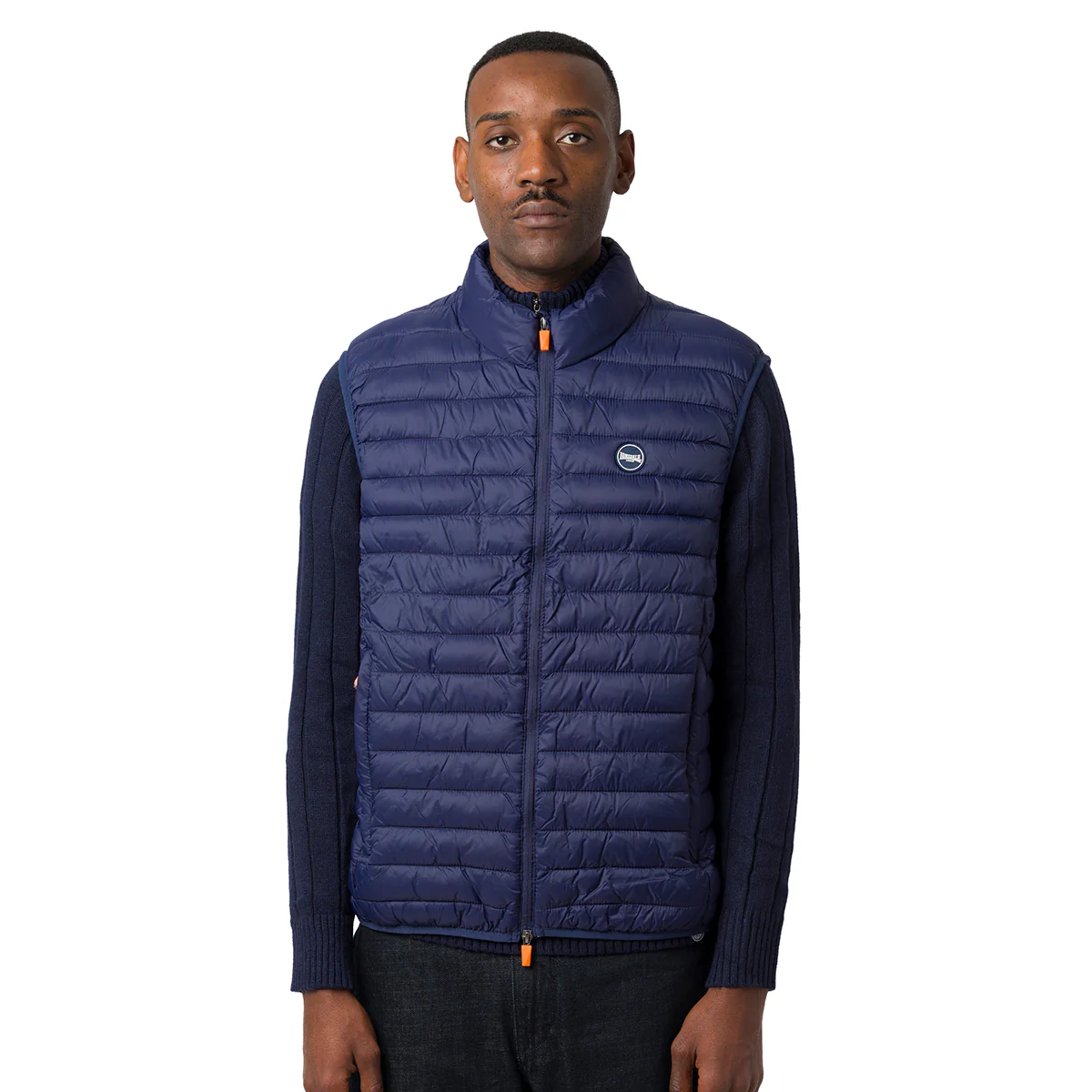 Giacca smanicata gilet da uomo ultralight blu full zip Lonsdale