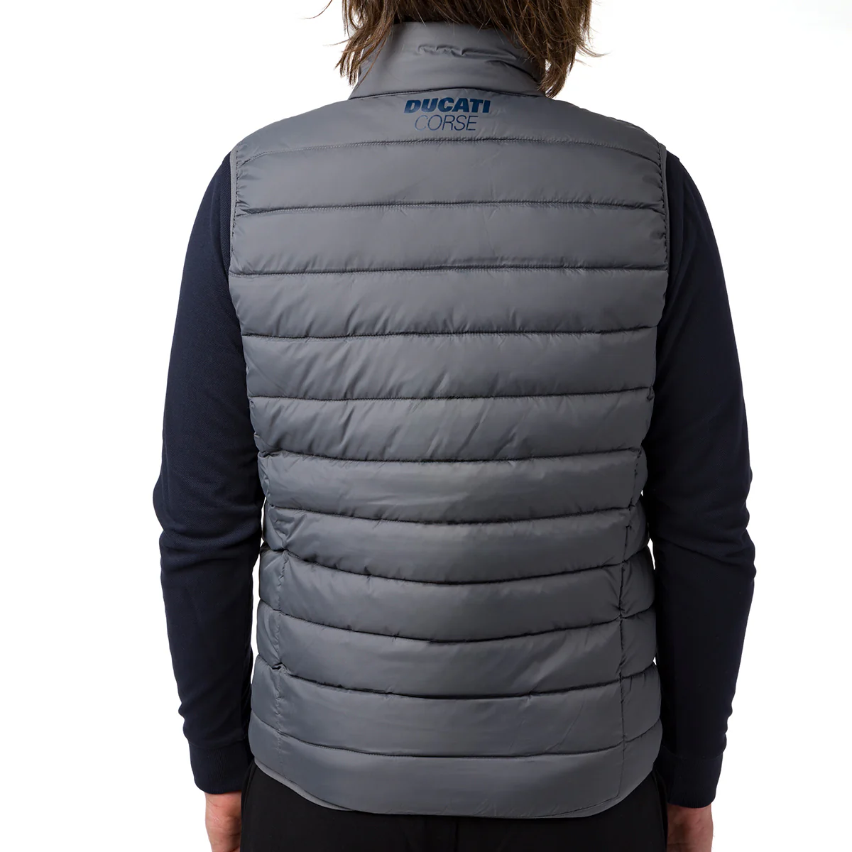 Gilet imbottito da uomo grigio con logo Ducati Corse - Image 2
