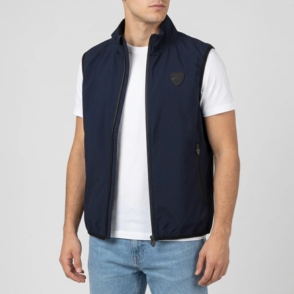 Gilet smanicato da Uomo blu impermeabile e traspirante Ducati Corse