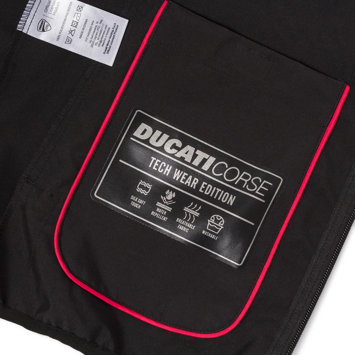 Gilet tecnico nero da Uomo impermeabile e traspirante Ducati Corse - Image 4