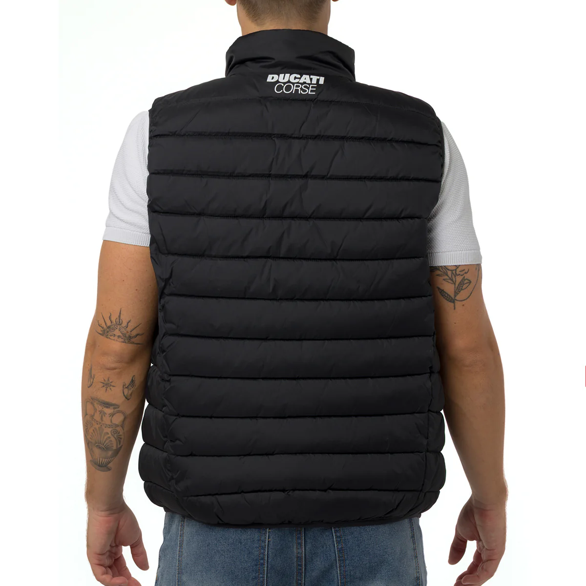 Gilet trapuntato nero da Uomo con logo Ducati Corse - Image 2