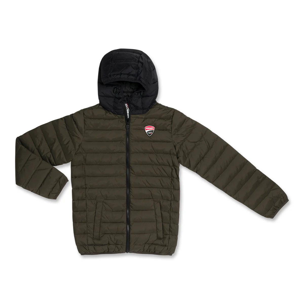 Giubbino da ragazzo Ducati verde militare con logo