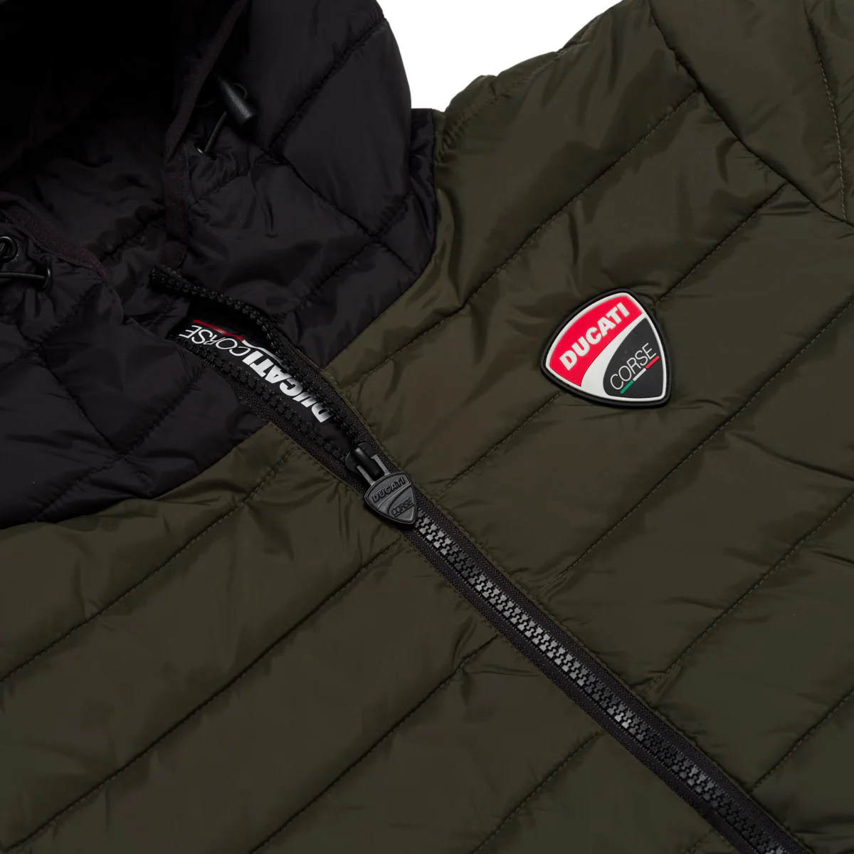 Giubbino da ragazzo Ducati verde militare con logo - Image 3