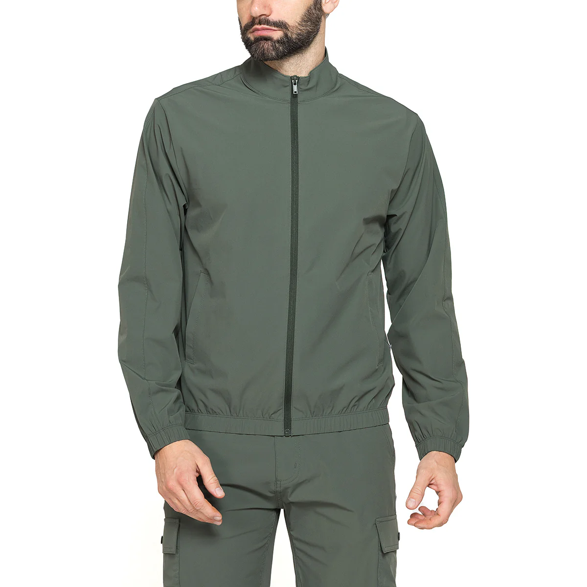 Giubbino leggero da Uomo verde con zip e tasche laterali Carrera Jeans