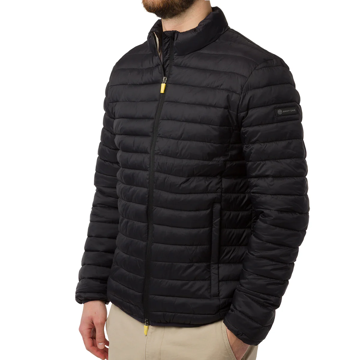 Giubbino nero da Uomo con tasche e con logo gommato Navy Sail
