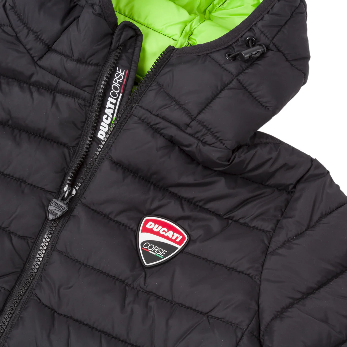 Giubbotto nero da Ragazzo con interno verde e logo Ducati Corse - Image 3
