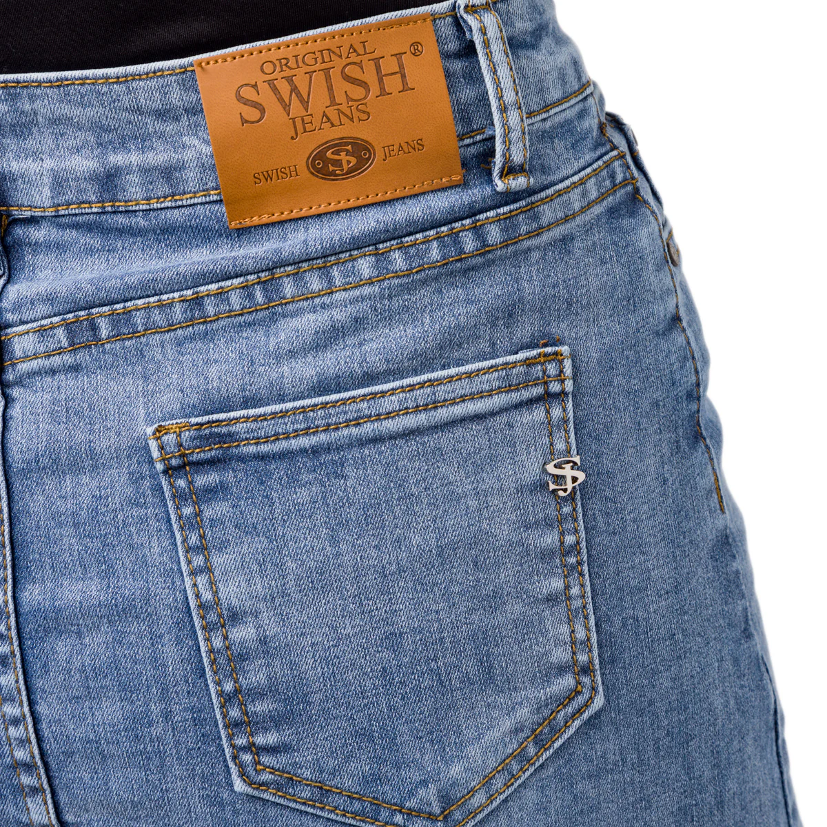 Gonna lunga in jeans con spacco frontale da donna Swish Jeans - Image 3