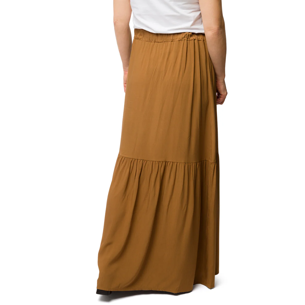 Gonna lunga marrone da donna con balze Swish Jeans - Image 2