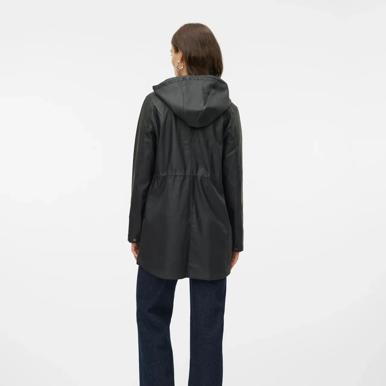 Impermeabile Nero Donna con cappuccio e coulisse in vita Vero Moda - Image 3