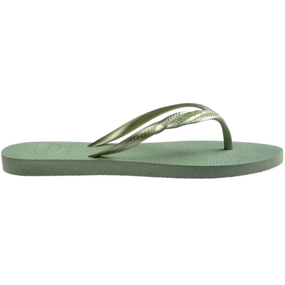 Infradito da Donna verde salvia con fascette metallizzate Havaianas - Image 4