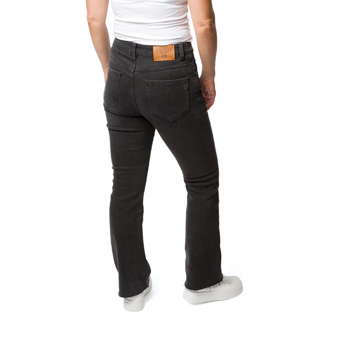 Jeans a zampa di elefante neri da donna Swish Jeans - Image 2