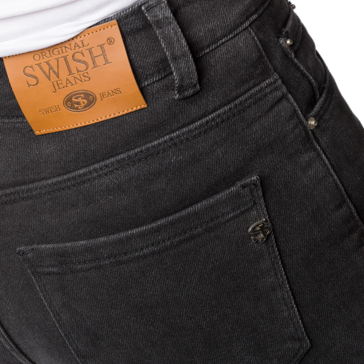 Jeans a zampa di elefante neri da donna Swish Jeans - Image 3