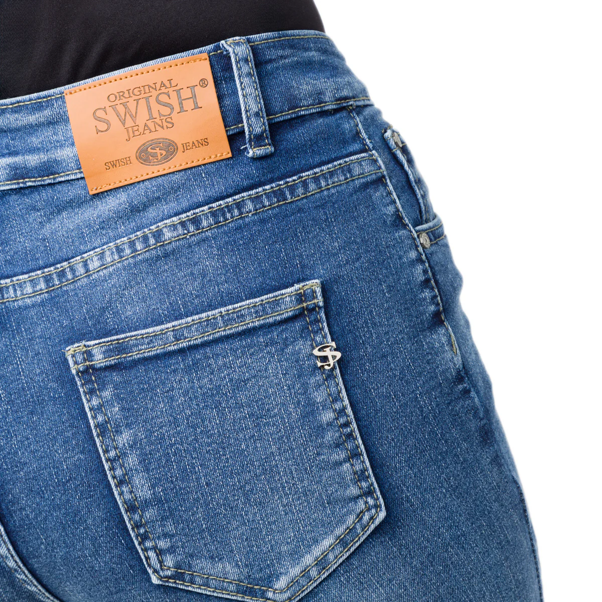 Pantaloni Jeans skinny push-up da donna Swish Jeans - Image 3