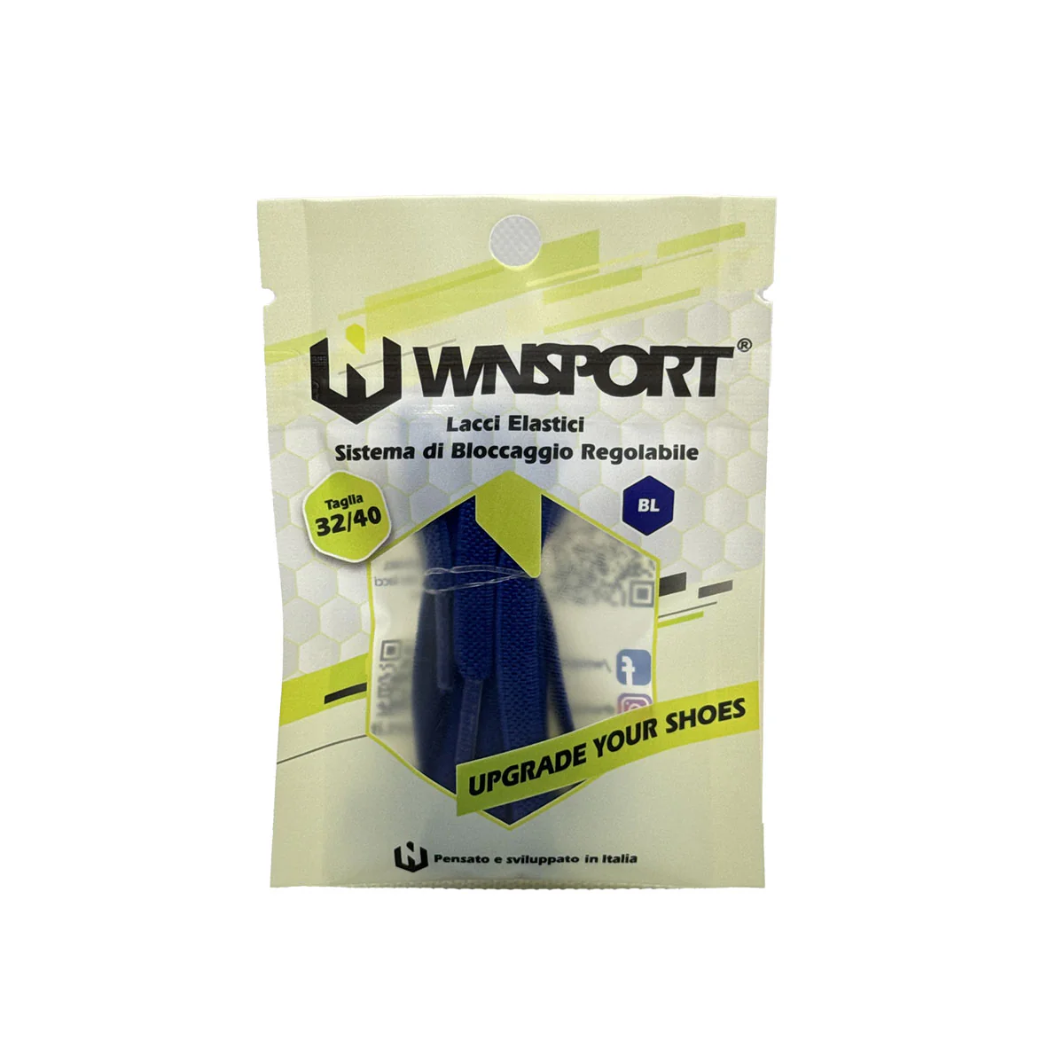 Lacci elastici con sistema bloccaggio regolabile blu  WNSPORT - Image 2