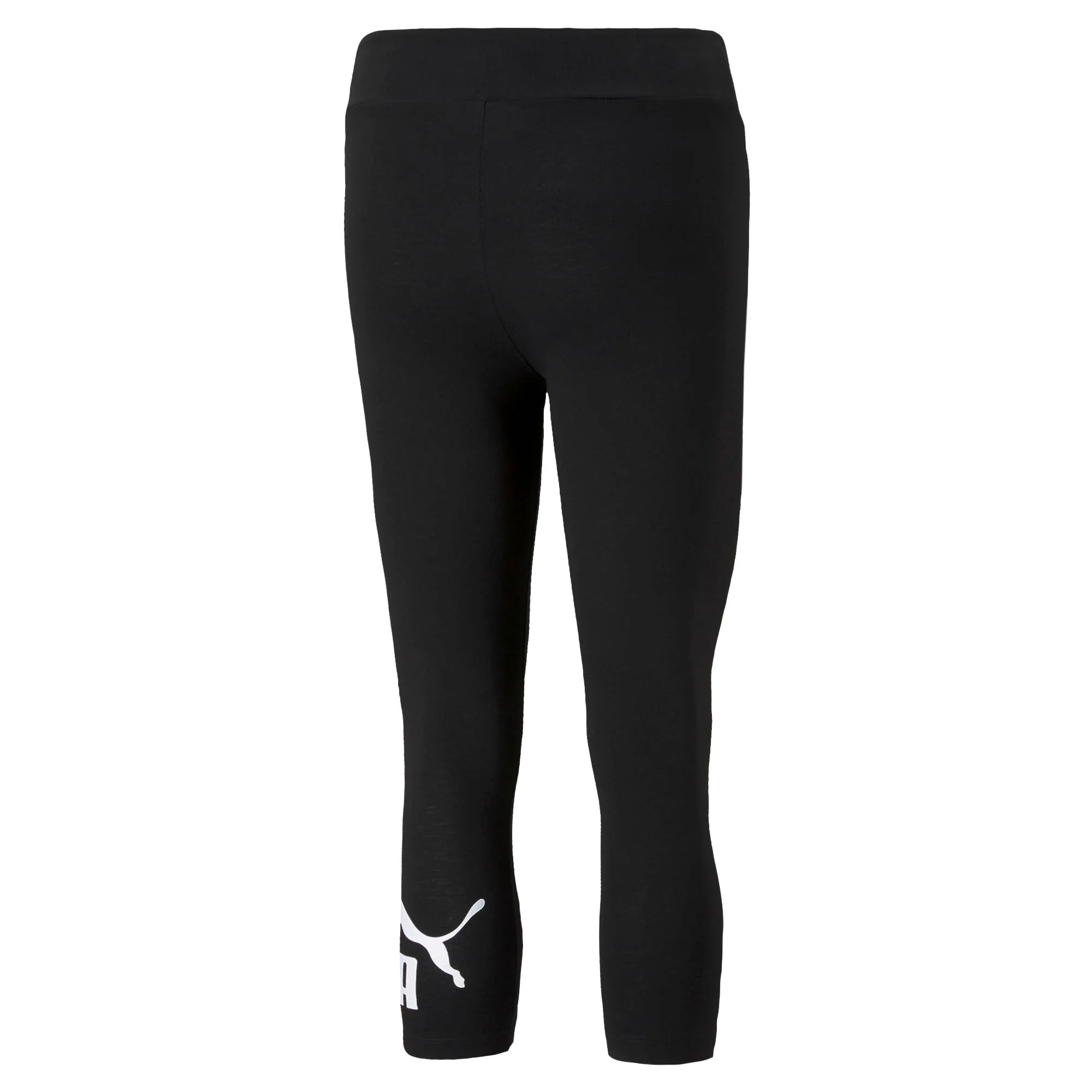 Leggings 3/4 neri da donna con logo a contrasto Puma Essentials - Image 5