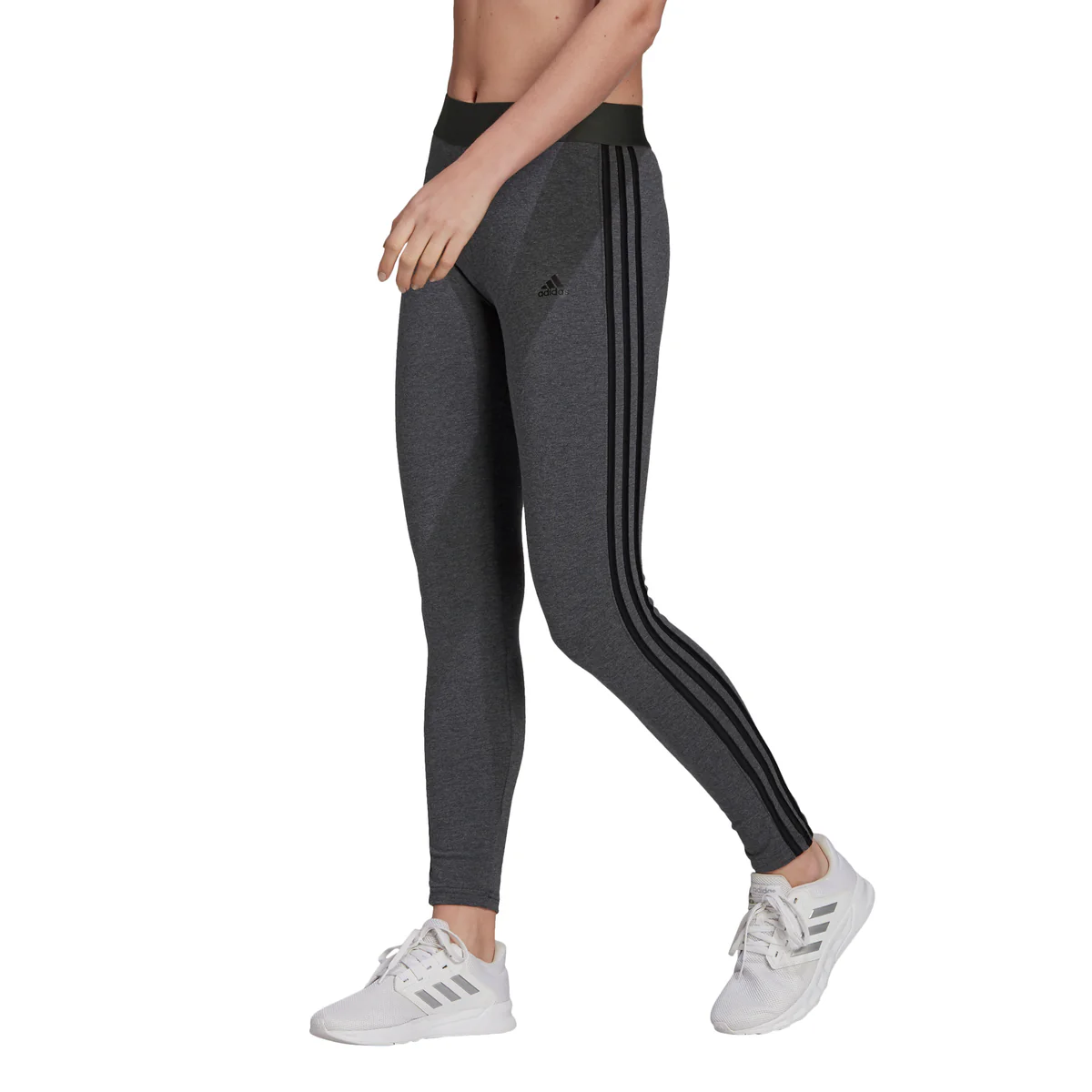 Leggings grigi adidas LOUNGEWEAR Essentials 3-Stripes