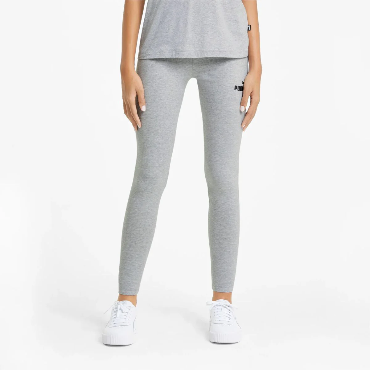 Leggings grigi da donna con logo a contrasto Puma Essentials