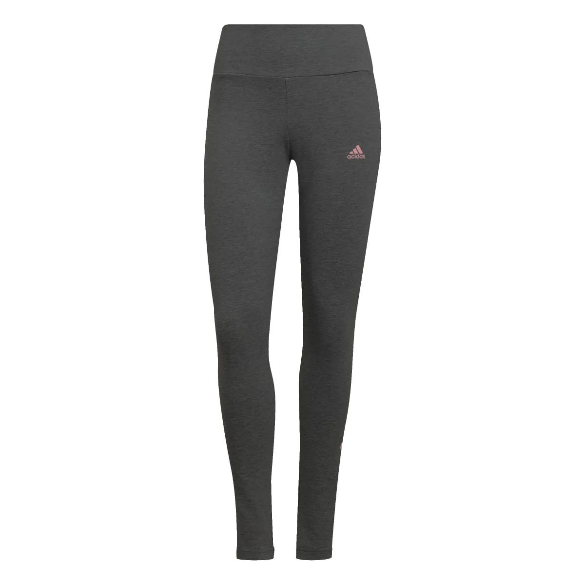Leggings grigi high-waisted da donna con logo adidas