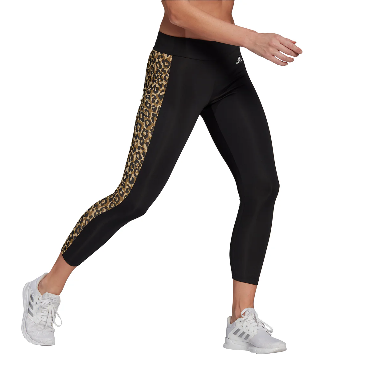 Leggings neri adidas Designed To Move AEROREADY Leopard Print - Image 3