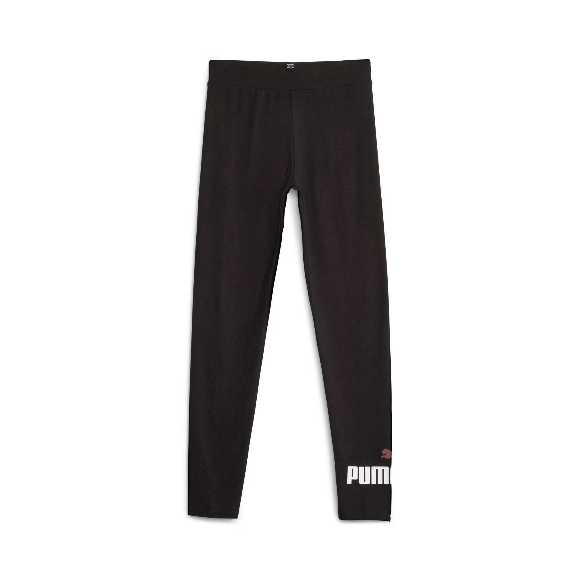 Leggings neri da bambina con logo a contrasto Puma