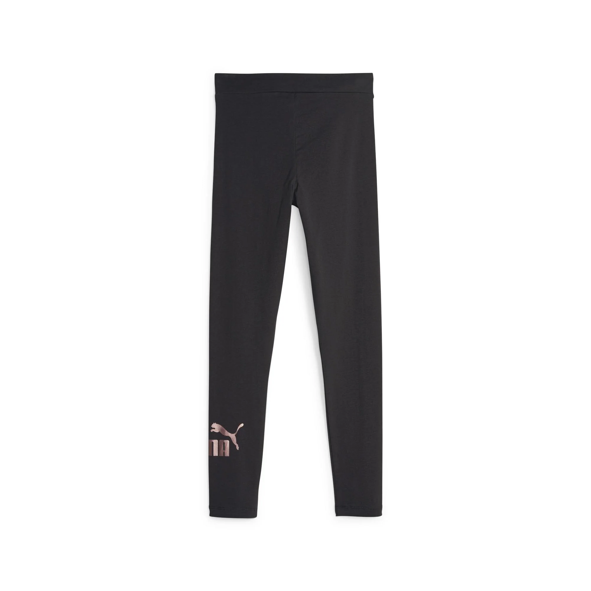 Leggings neri da bambina con logo a contrasto Puma Essentials+ - Image 2