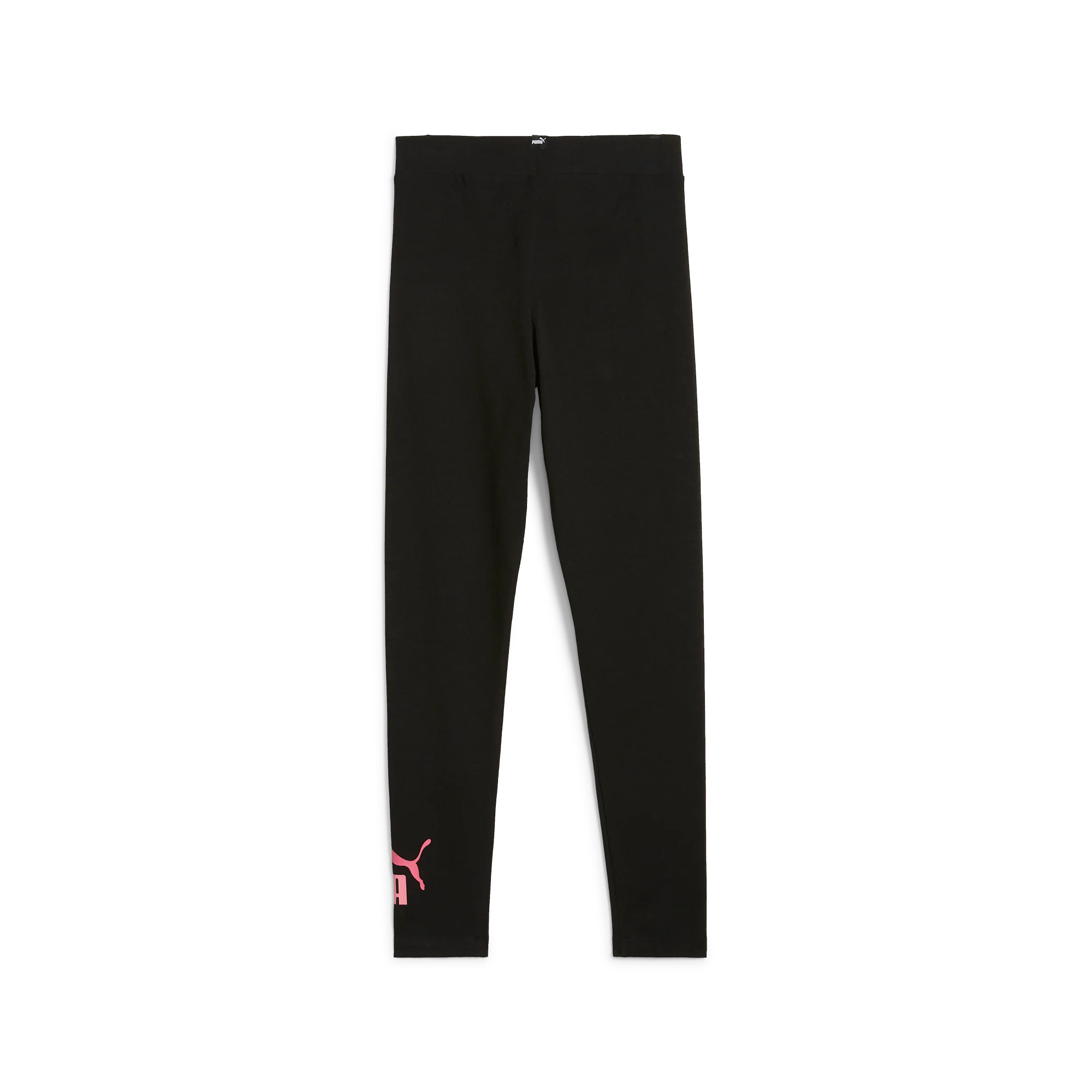 Leggings neri da bambina con logo fucsia Puma Essentials - Image 2