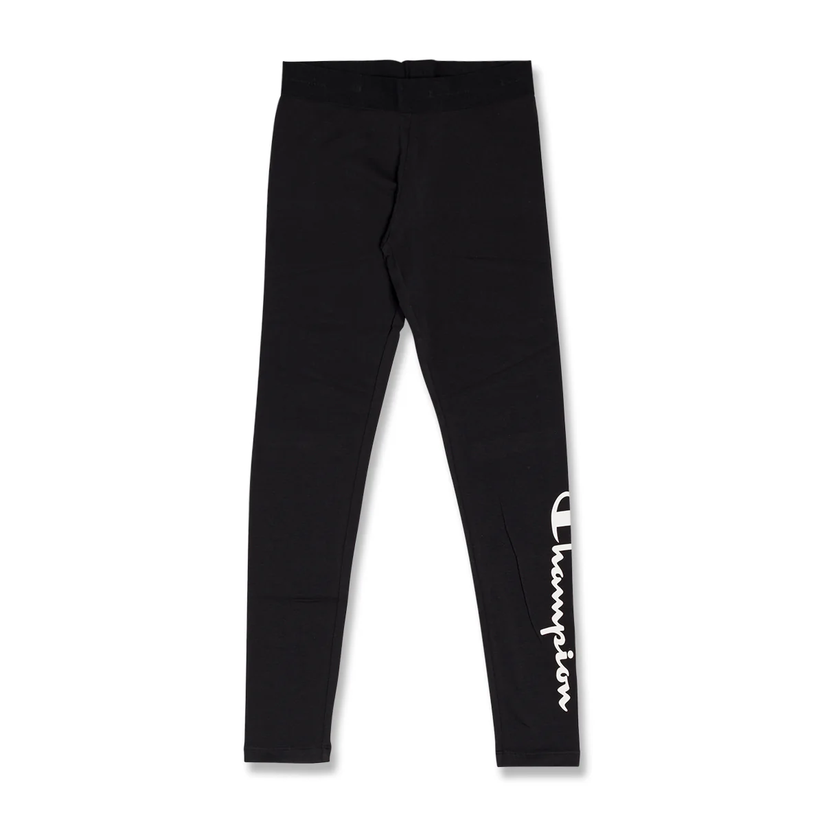 Leggings neri da bambina con logo sulla gamba Champion